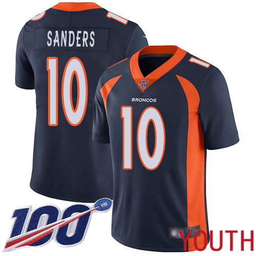 Youth Denver Broncos #10 Emmanuel Sanders Navy Blue Alternate Vapor Untouchable Limited Player 100th Season Football NFL Jersey->youth nfl jersey->Youth Jersey